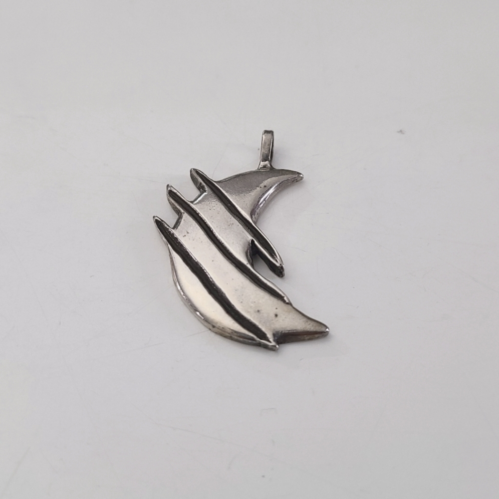 Team Jacob Handmade .925 Sterling Silver Clawed Moon Pendant